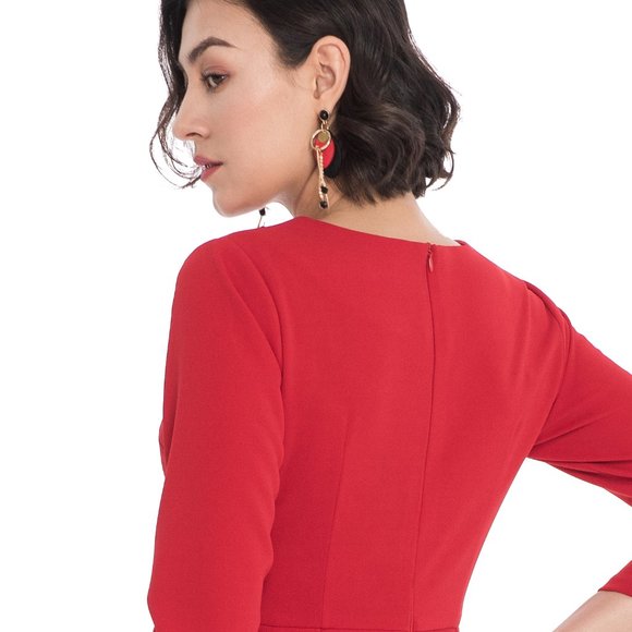 ALANTINO WORK OFFICE PEPLUM SILHOUETTE DRESS - Picture 5 of 5